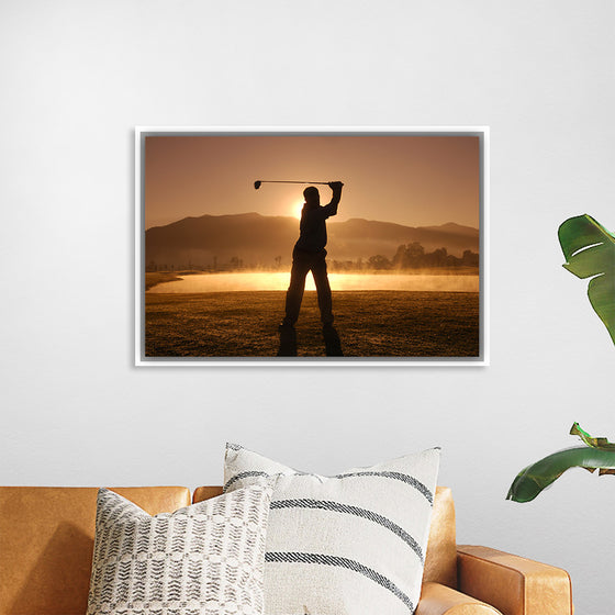 "Golf Swing at Sunset"