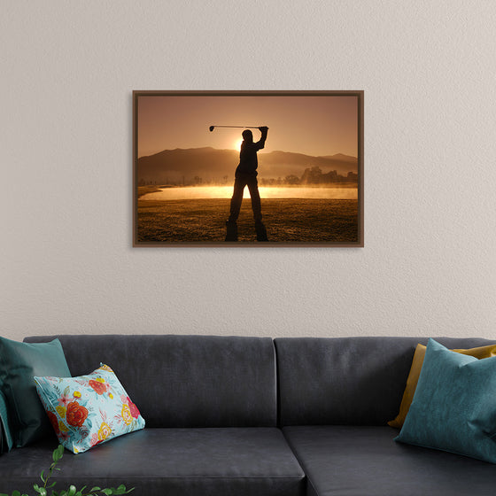 "Golf Swing at Sunset"