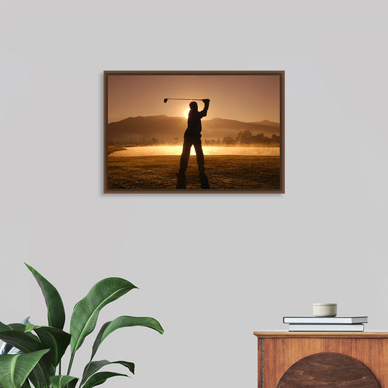 "Golf Swing at Sunset"