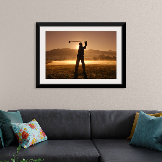 "Golf Swing at Sunset"