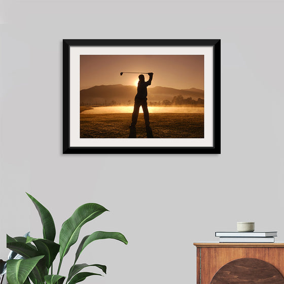 "Golf Swing at Sunset"