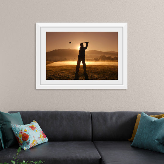 "Golf Swing at Sunset"