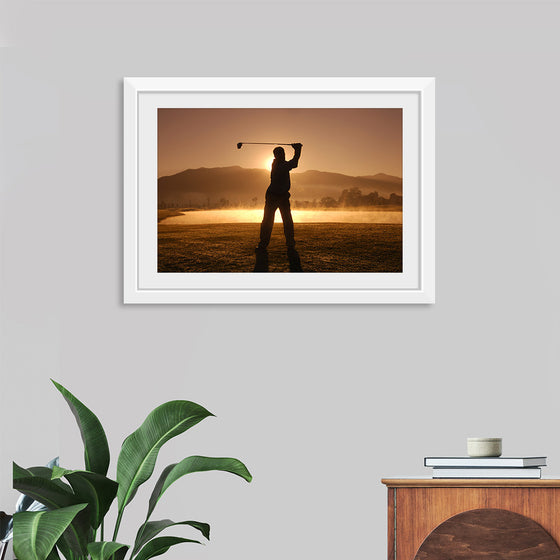 "Golf Swing at Sunset"