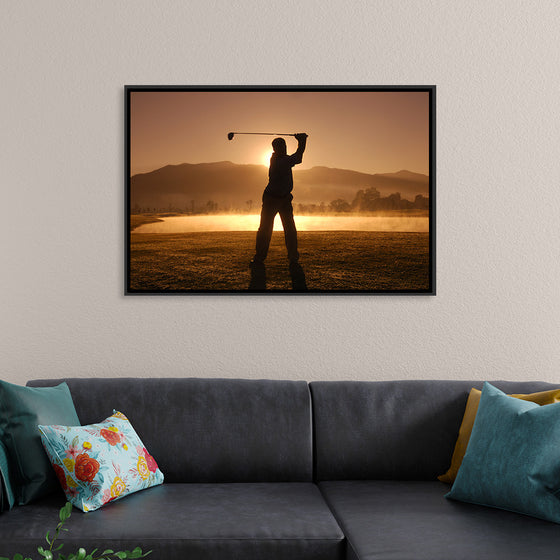 "Golf Swing at Sunset"