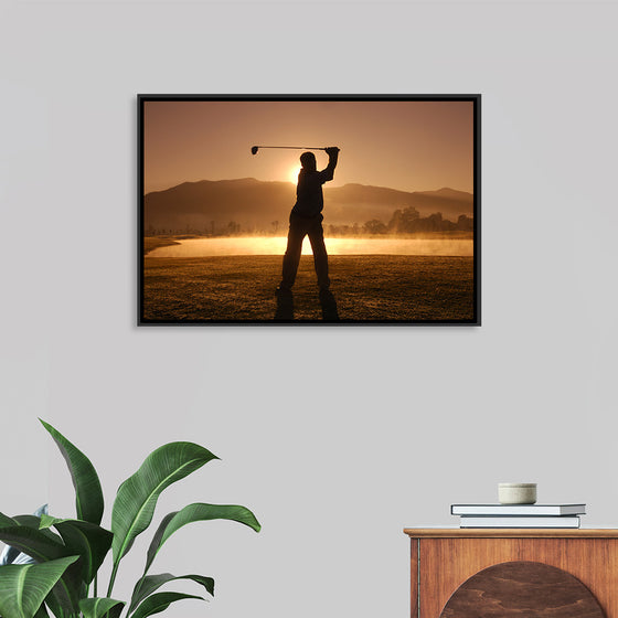 "Golf Swing at Sunset"