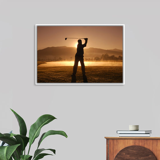 "Golf Swing at Sunset"