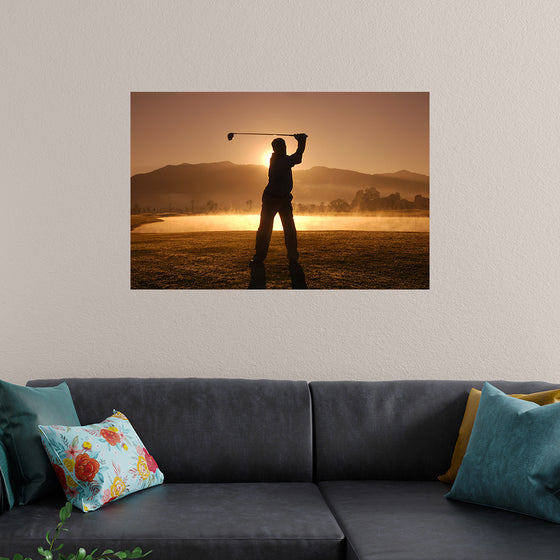 "Golf Swing at Sunset"