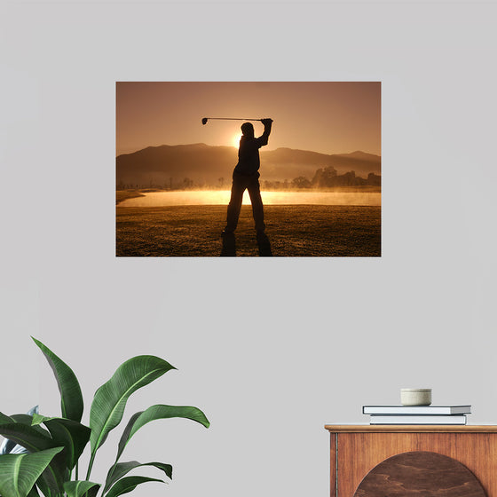 "Golf Swing at Sunset"