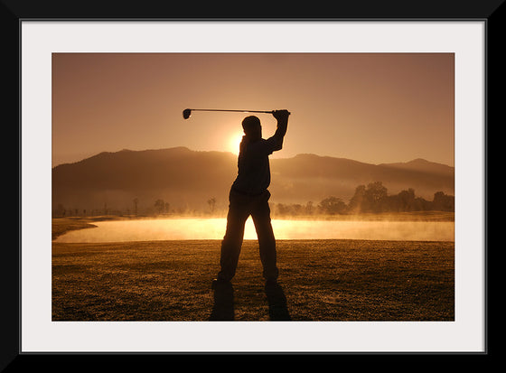 "Golf Swing at Sunset"