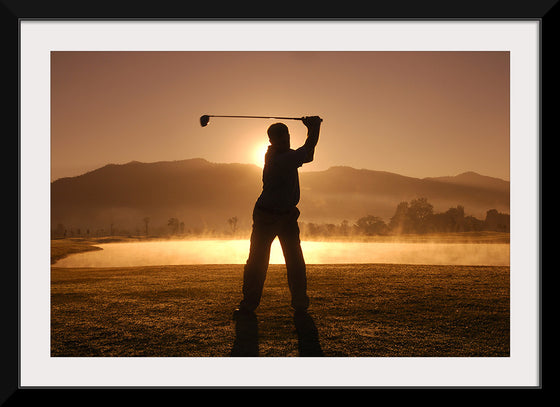 "Golf Swing at Sunset"