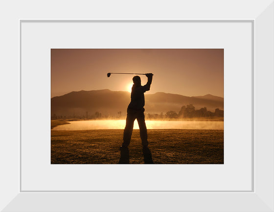 "Golf Swing at Sunset"