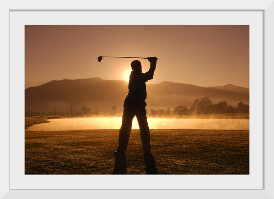 "Golf Swing at Sunset"