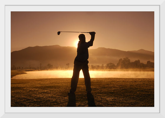 "Golf Swing at Sunset"