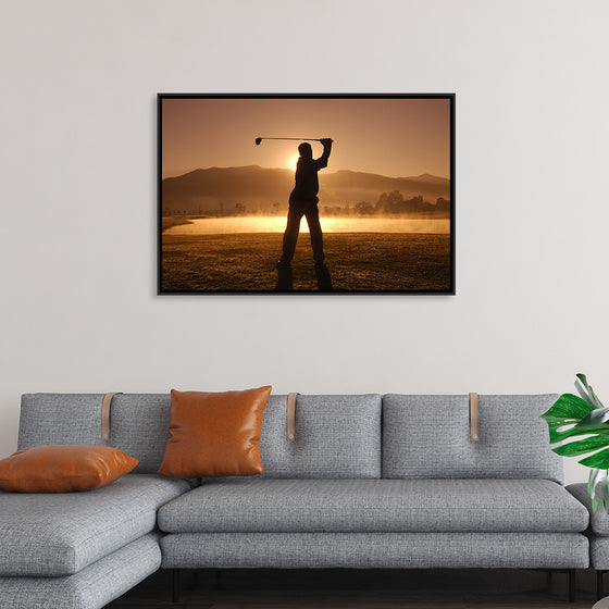 "Golf Swing at Sunset"