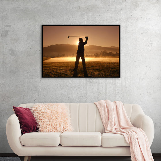 "Golf Swing at Sunset"