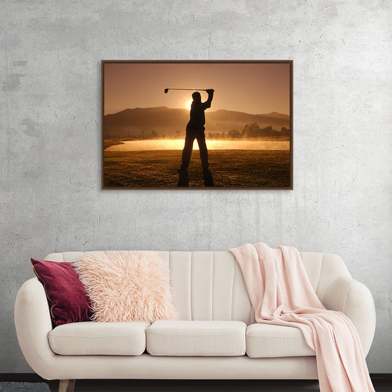 "Golf Swing at Sunset"