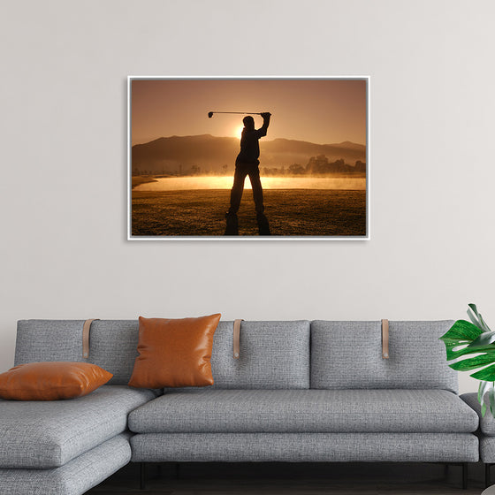 "Golf Swing at Sunset"