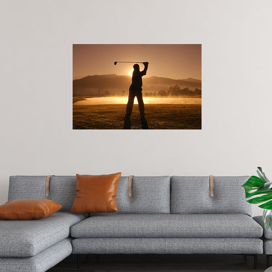 "Golf Swing at Sunset"