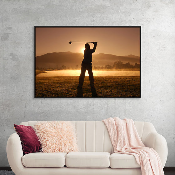 "Golf Swing at Sunset"