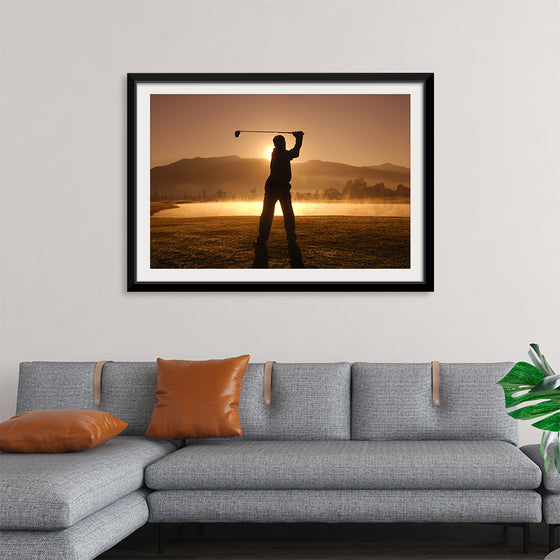 "Golf Swing at Sunset"