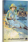 Jesse L. Lasky presents George Melford's production The Sheik with Agnes Ayres and Rudolph Valentino. From the novel by Edith M. Hull. Scenario by Monte M. Katterjohn. It is a Paramount Picture and classic film.