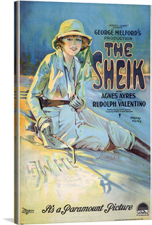  Jesse L. Lasky presents George Melford's production The Sheik with Agnes Ayres and Rudolph Valentino. From the novel by Edith M. Hull. Scenario by Monte M. Katterjohn. It is a Paramount Picture and classic film.