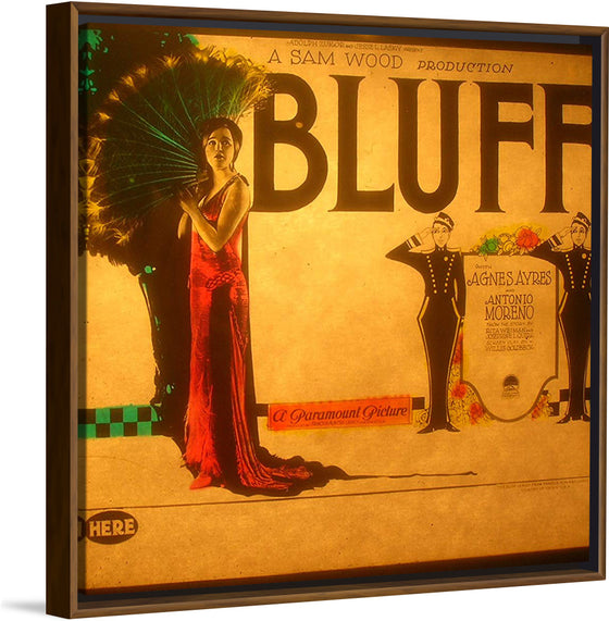 "Lantern slide for the film 'Bluff' (1924)"
