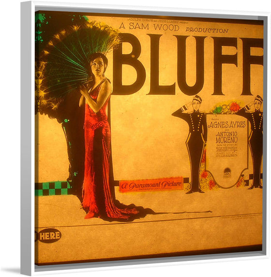 "Lantern slide for the film 'Bluff' (1924)"