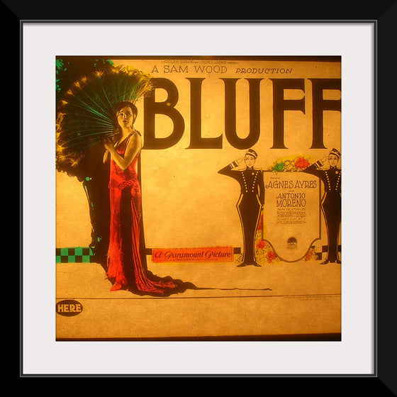 "Lantern slide for the film 'Bluff' (1924)"