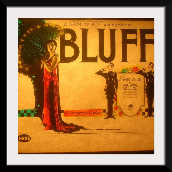 "Lantern slide for the film 'Bluff' (1924)"