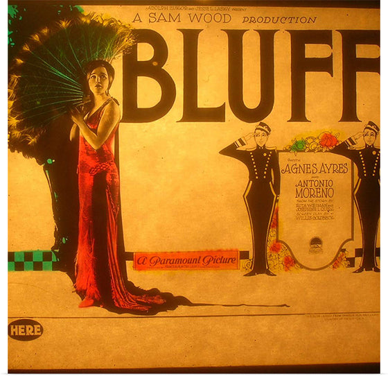 "Lantern slide for the film 'Bluff' (1924)"