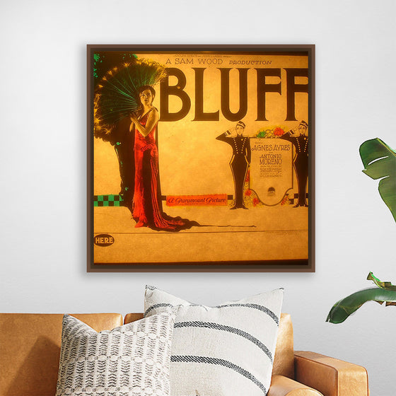 "Lantern slide for the film 'Bluff' (1924)"