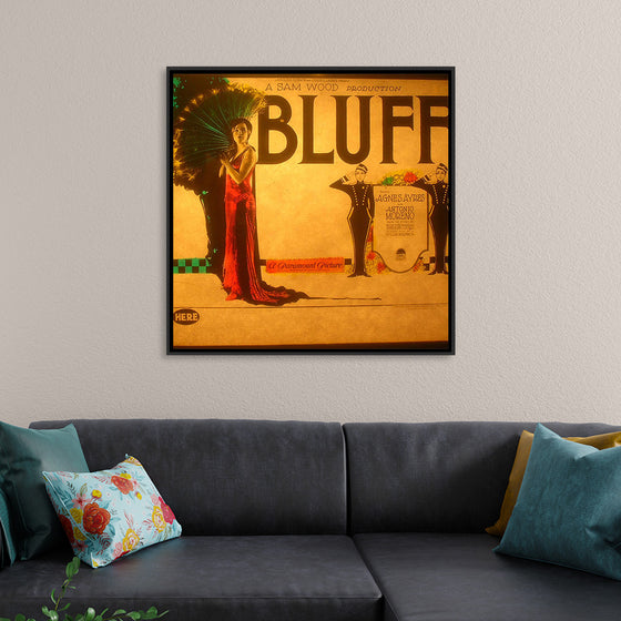 "Lantern slide for the film 'Bluff' (1924)"