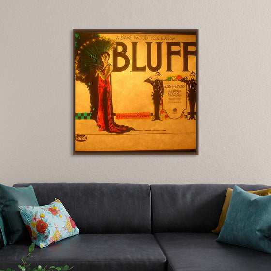 "Lantern slide for the film 'Bluff' (1924)"