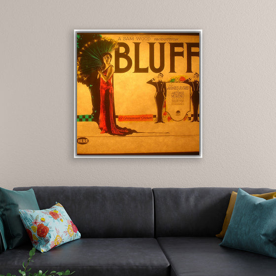 "Lantern slide for the film 'Bluff' (1924)"
