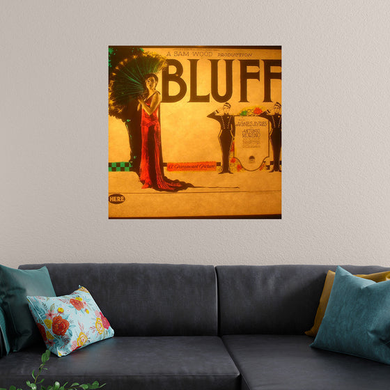 "Lantern slide for the film 'Bluff' (1924)"