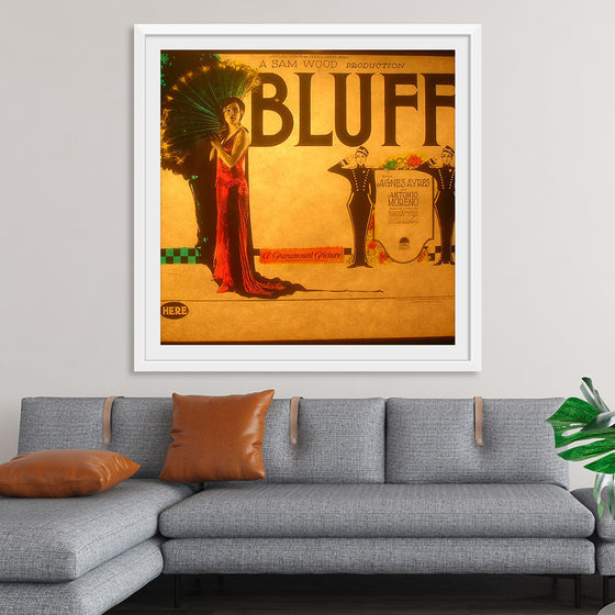 "Lantern slide for the film 'Bluff' (1924)"