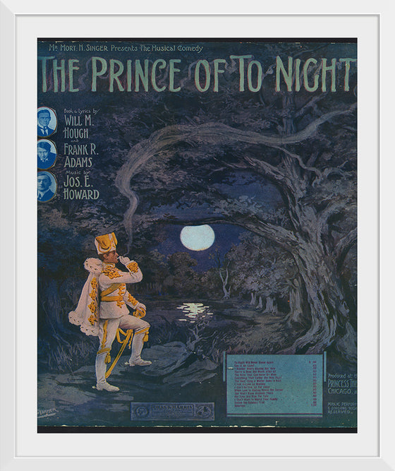 "The Prince of To-night sheet music cover", William Austin Starmer