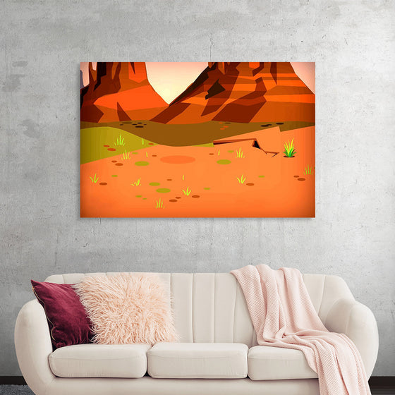 "Glitch Game Desert Landscape"