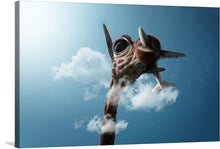  The enigmatic "Giraffe Eating an Airplane". This mind-bending surrealist masterpiece is sure to spark conversation and ignite imaginations. it's a head-scratcher. A lanky giraffe, its long neck gracefully extended, casually chomps on a propeller plane.