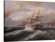  “An American Ship in Distress” is an oil painting by Thomas Birch that depicts a ship in the midst of a violent storm. The painting is a testament to Birch’s skill as a marine artist, and his ability to capture the raw power of the sea.