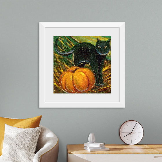 "Black Cat with Pumpkin"