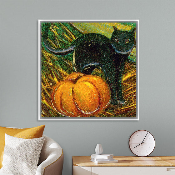 "Black Cat with Pumpkin"