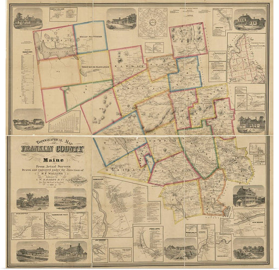 "Topographical Map of Franklin County, Maine"