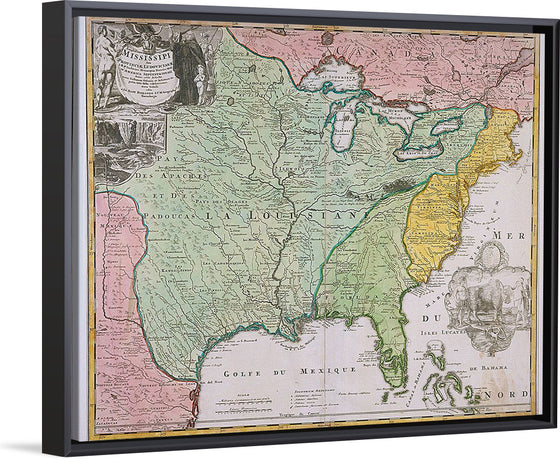 "Map of Louisiana (Mississippi)", Johann Baptista Homann