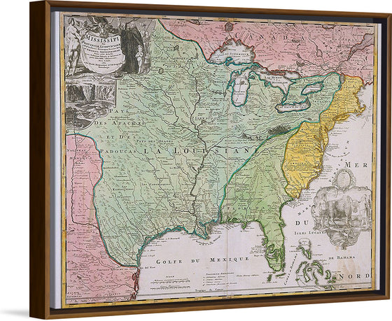 "Map of Louisiana (Mississippi)", Johann Baptista Homann