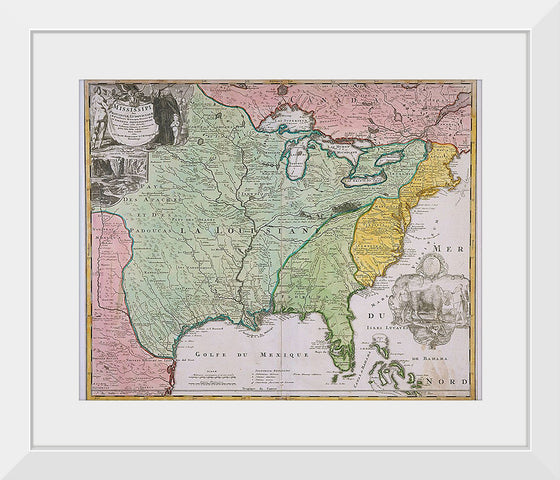 "Map of Louisiana (Mississippi)", Johann Baptista Homann