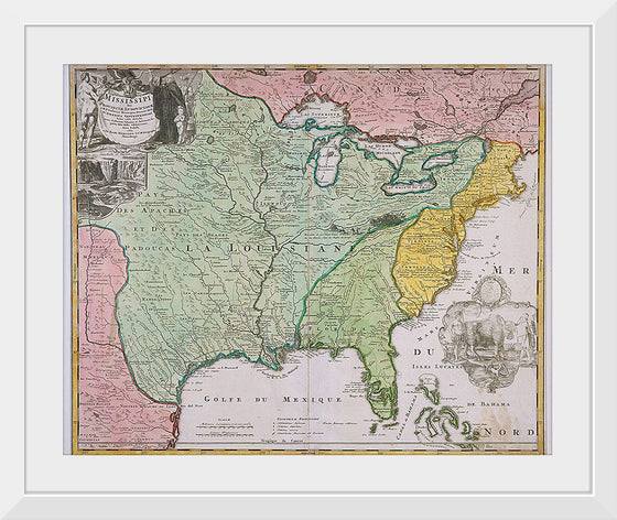 "Map of Louisiana (Mississippi)", Johann Baptista Homann