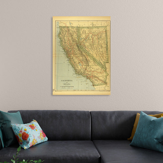 "Map of California and Nevada (1894)", Dodd, Mead and Company