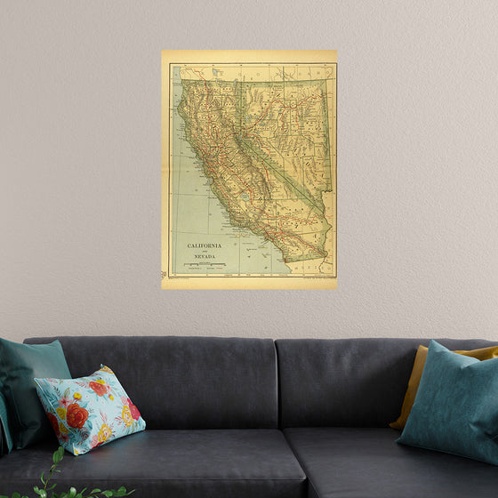"Map of California and Nevada (1894)", Dodd, Mead and Company
